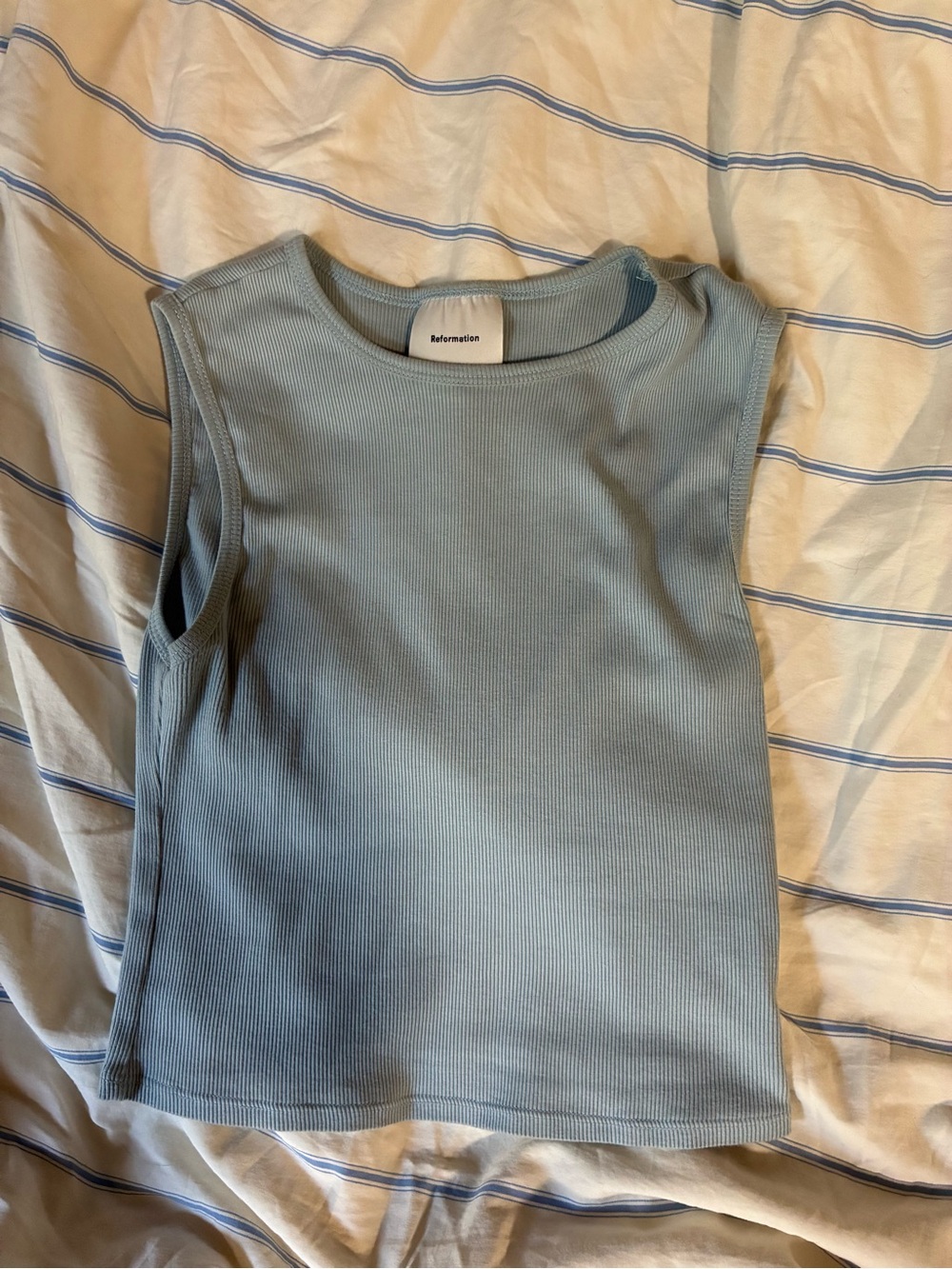 Reformation Kids Sky Blue Ribbed Tank
